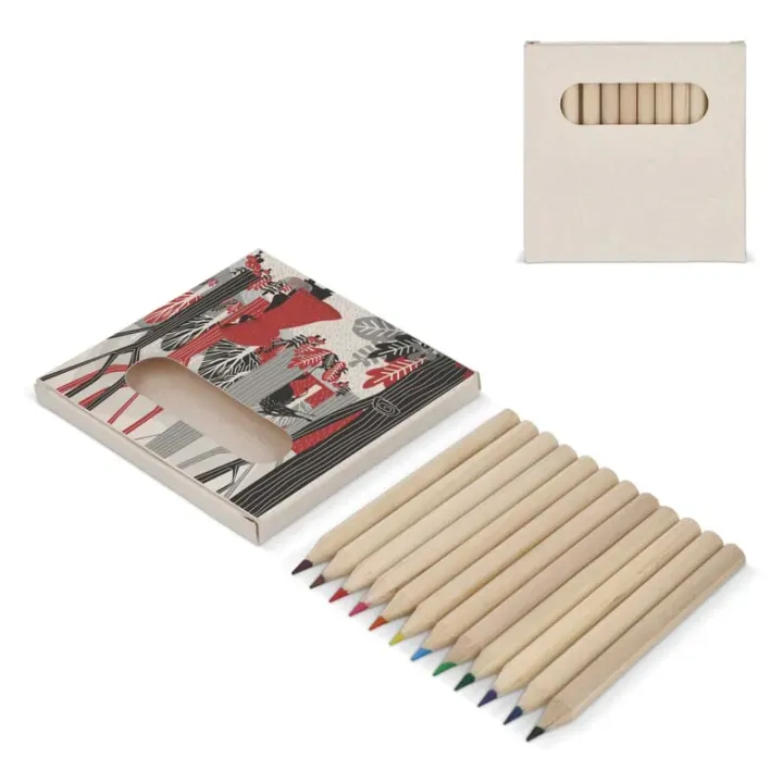 12 colouring pencils in recycled milkcarton box - LT91521 (gadzety reklamowe)